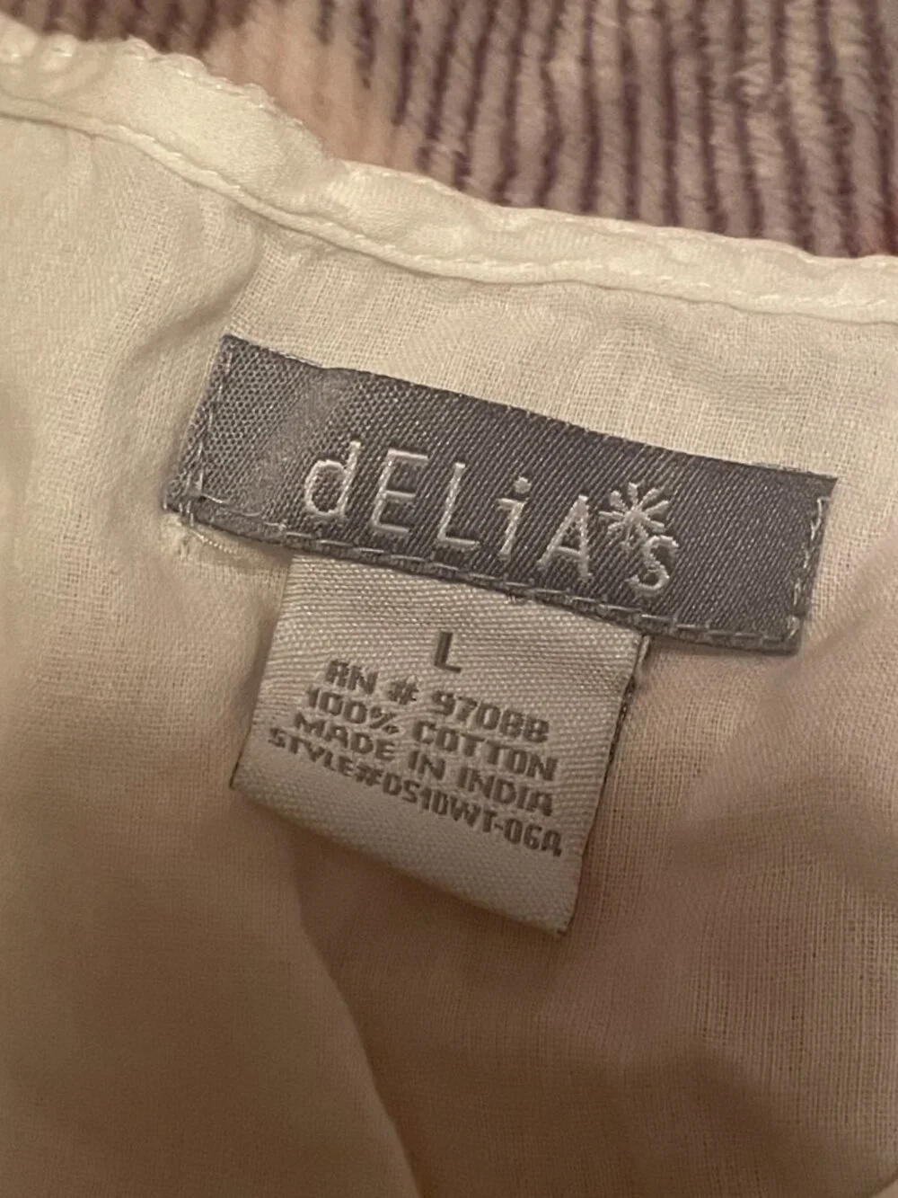 Beautiful White Delia's All Cotton Frilly Summer Baby Doll Style Top!! Women's L - Picture 4 of 16